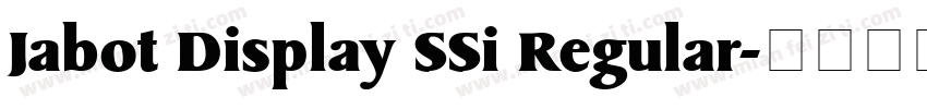 Jabot Display SSi Regular字体转换